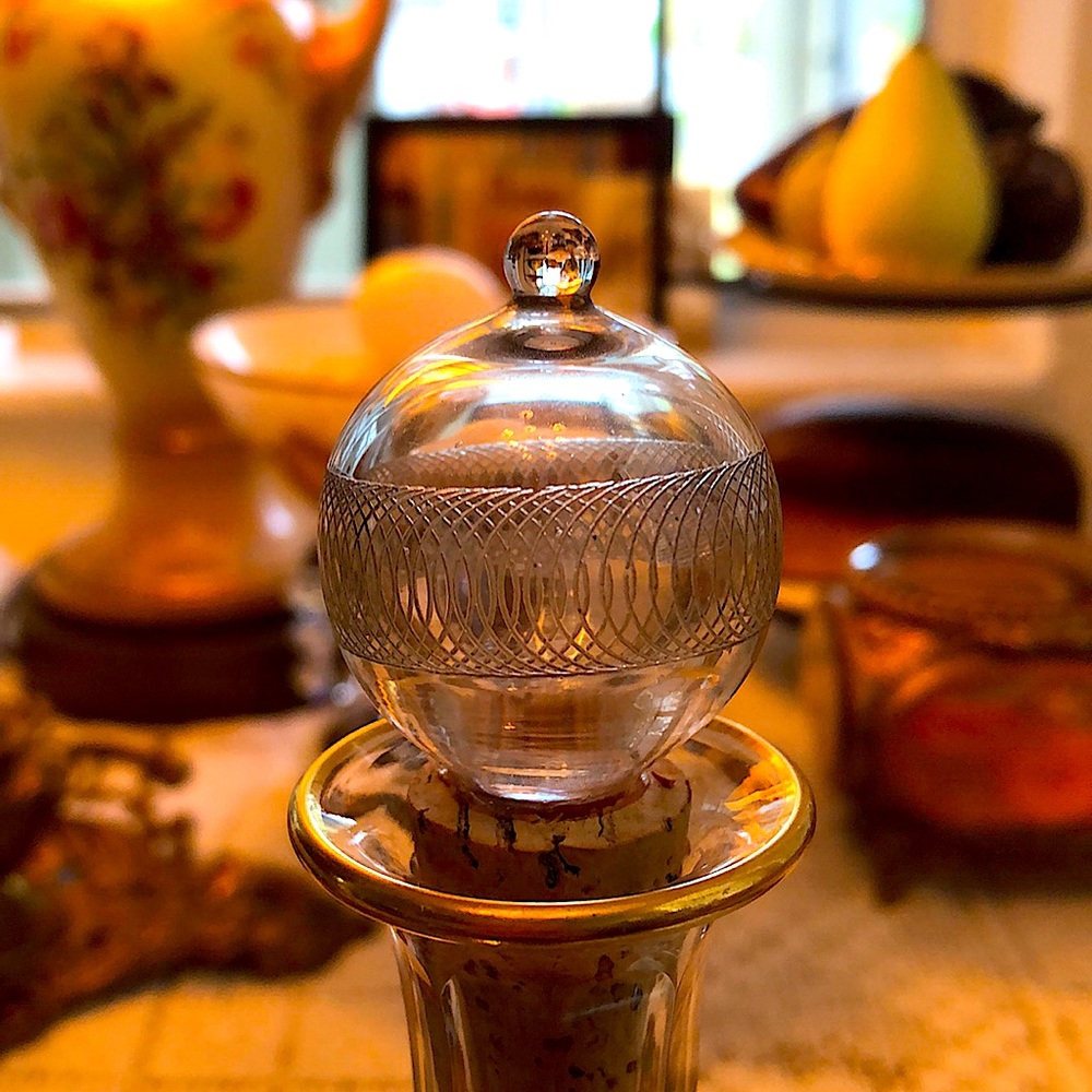 EUC- Antique Handmade Blown Glass Decanter with Original Stopper - Picture 2 of 11
